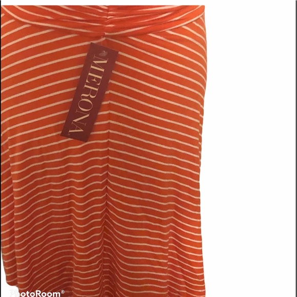 💕Orange 🍊 White Striped Skirt - Picture 2 of 8